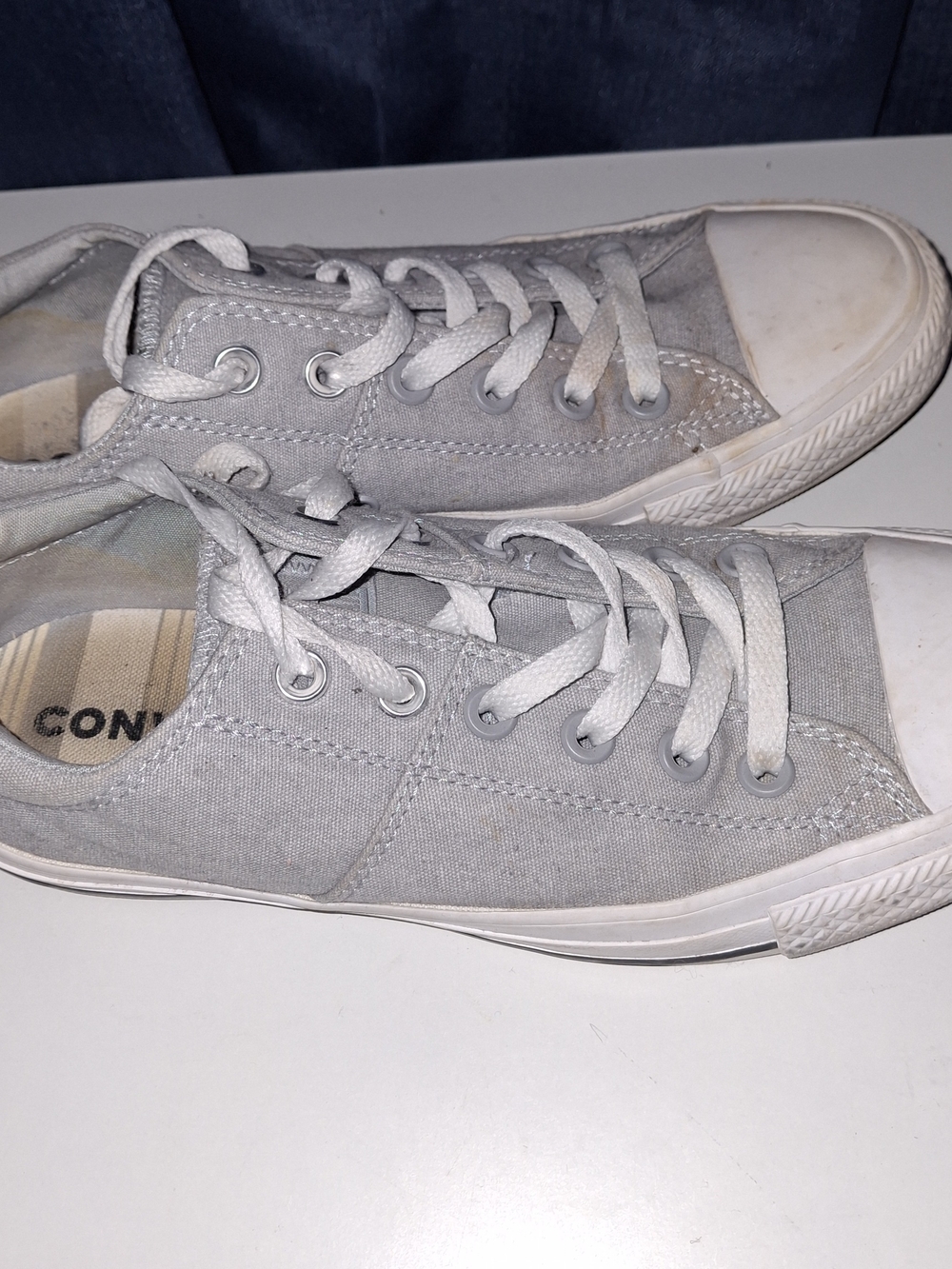 Converse Women's Low Top Canvas Sneakers - Light Gray